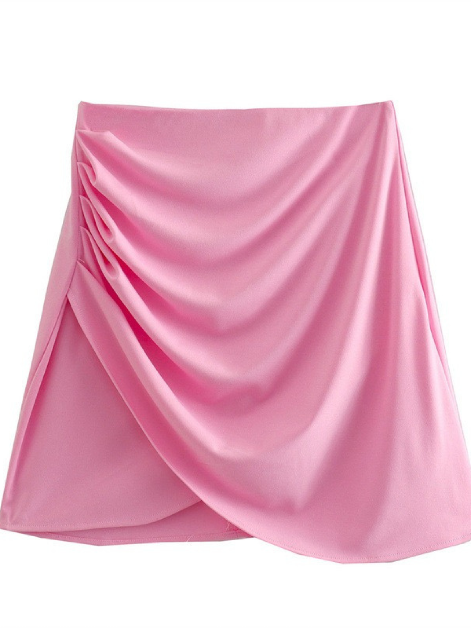 DRAPED PINK MINI SKIRT