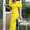 YELLOW MIDI FRESS WITH FLOWER SLEEVES