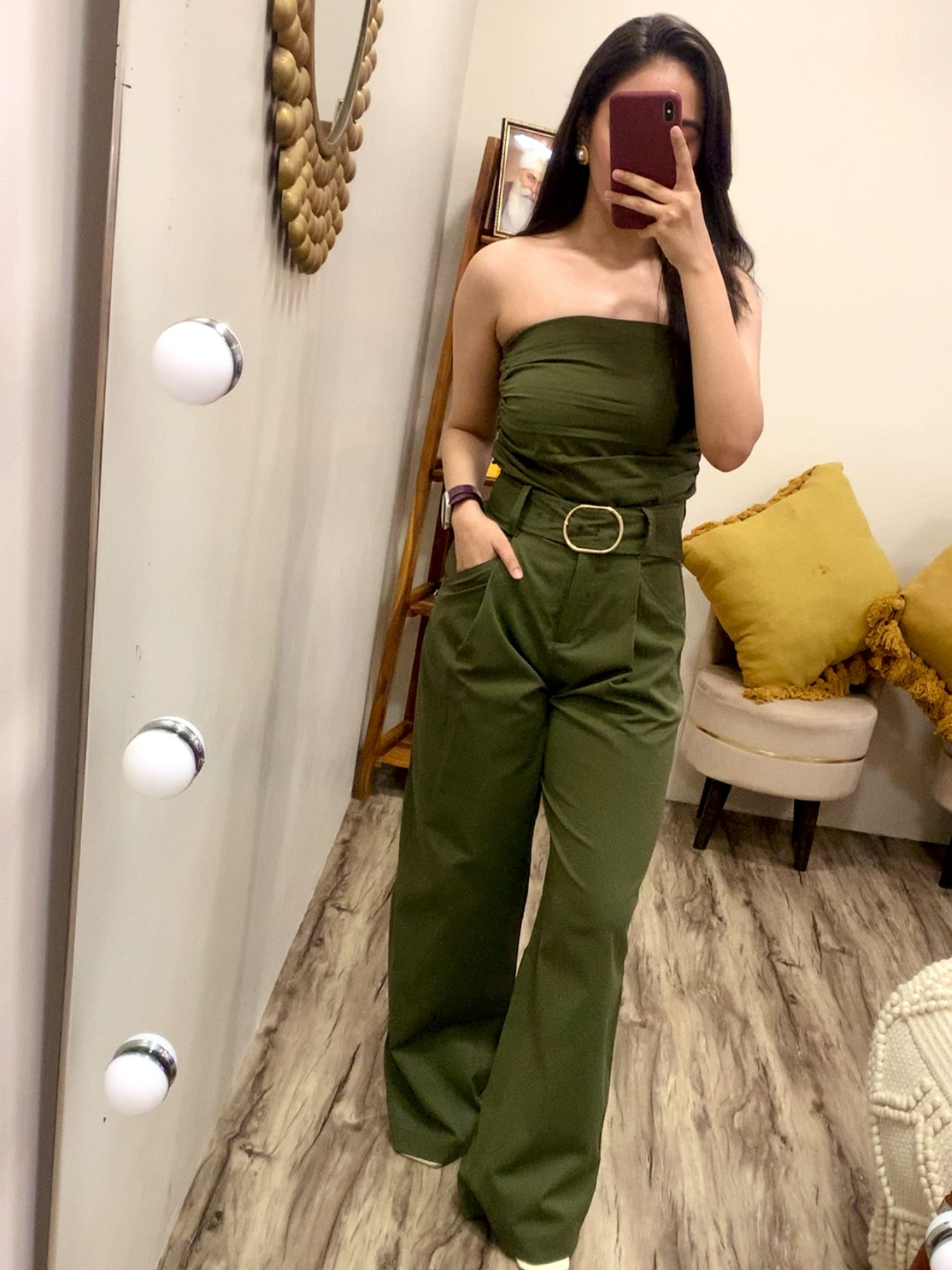 KHAKI CO-ORD WITH MATCHING BELT