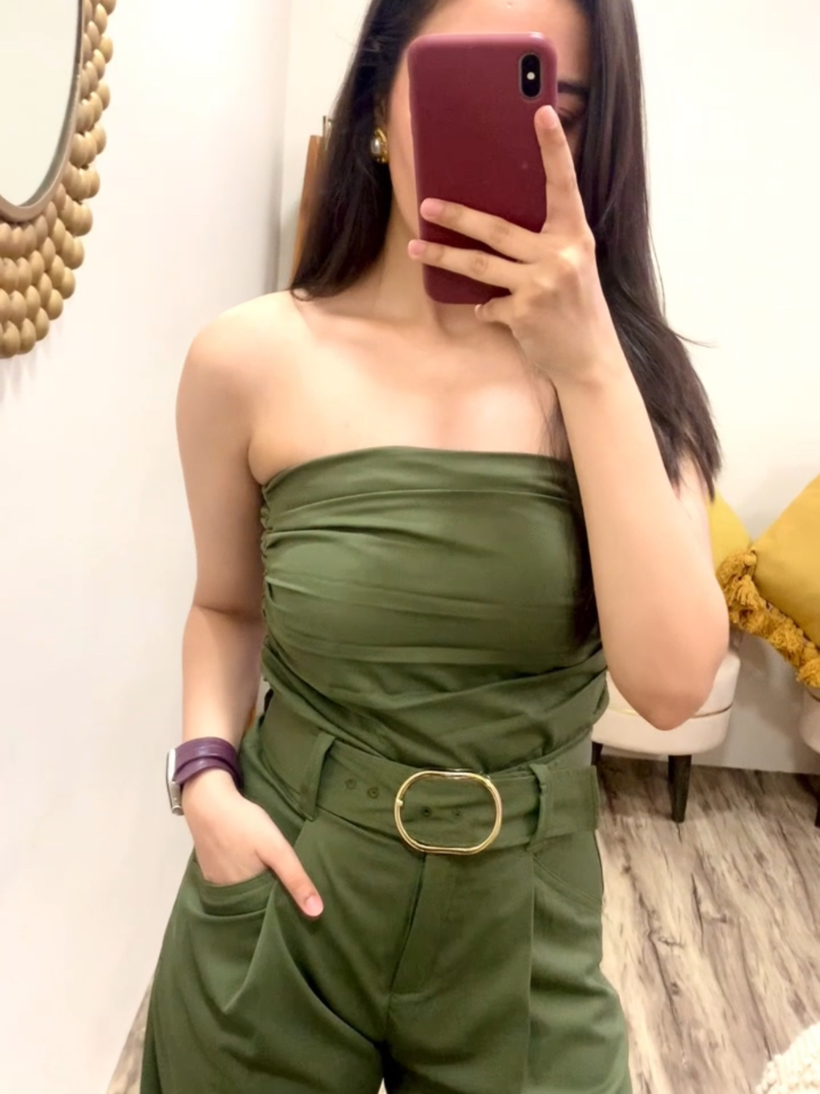 KHAKI CO-ORD WITH MATCHING BELT