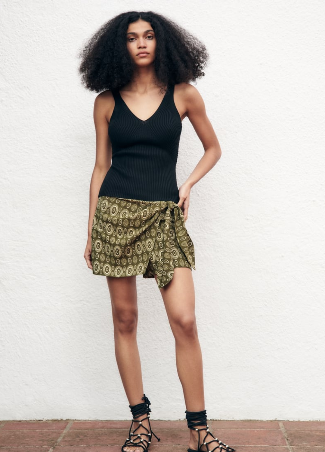 PRINTED SKORT WITH KNOT