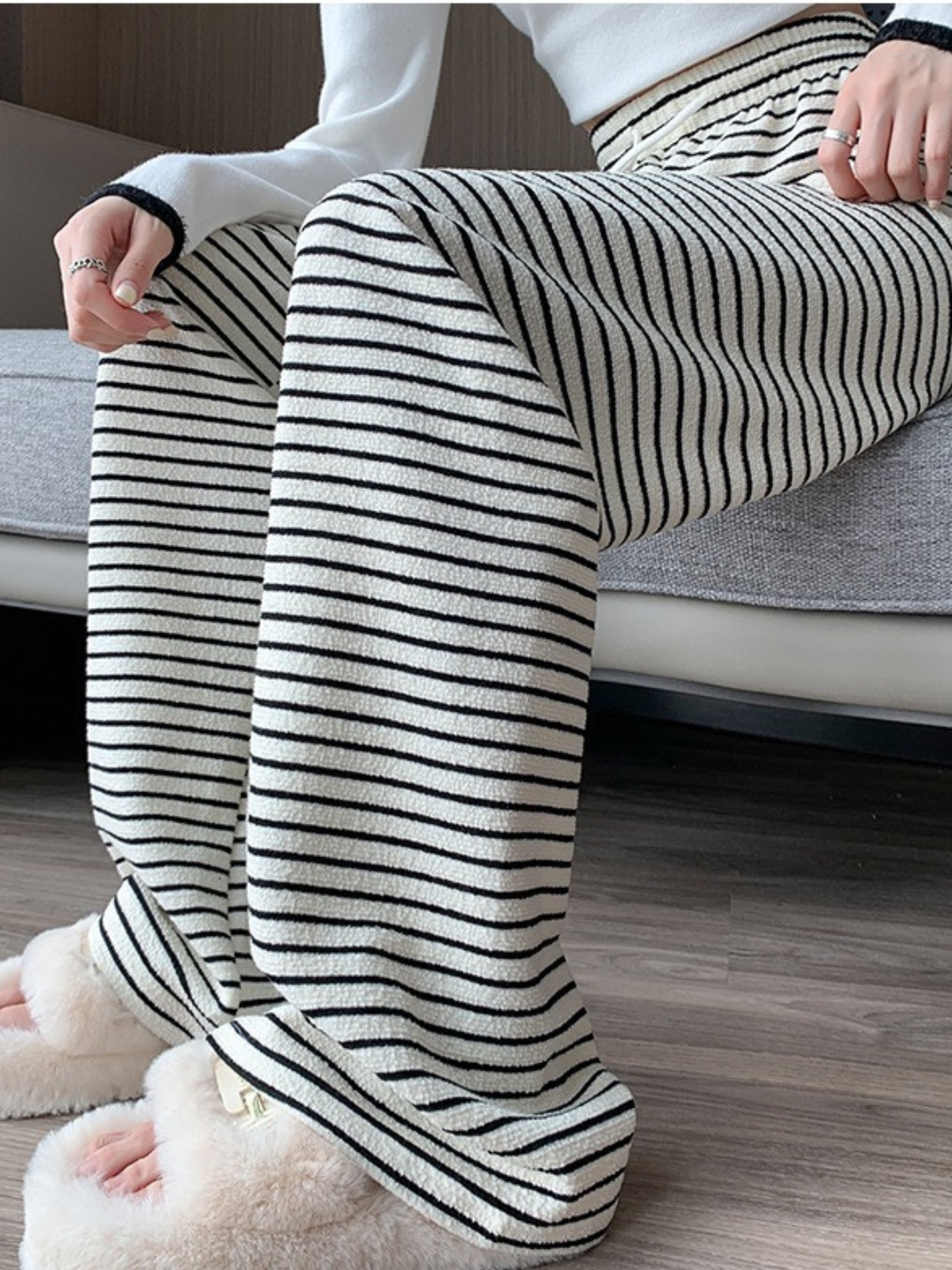 HAVENHUES WOOL STRIPED PANTS