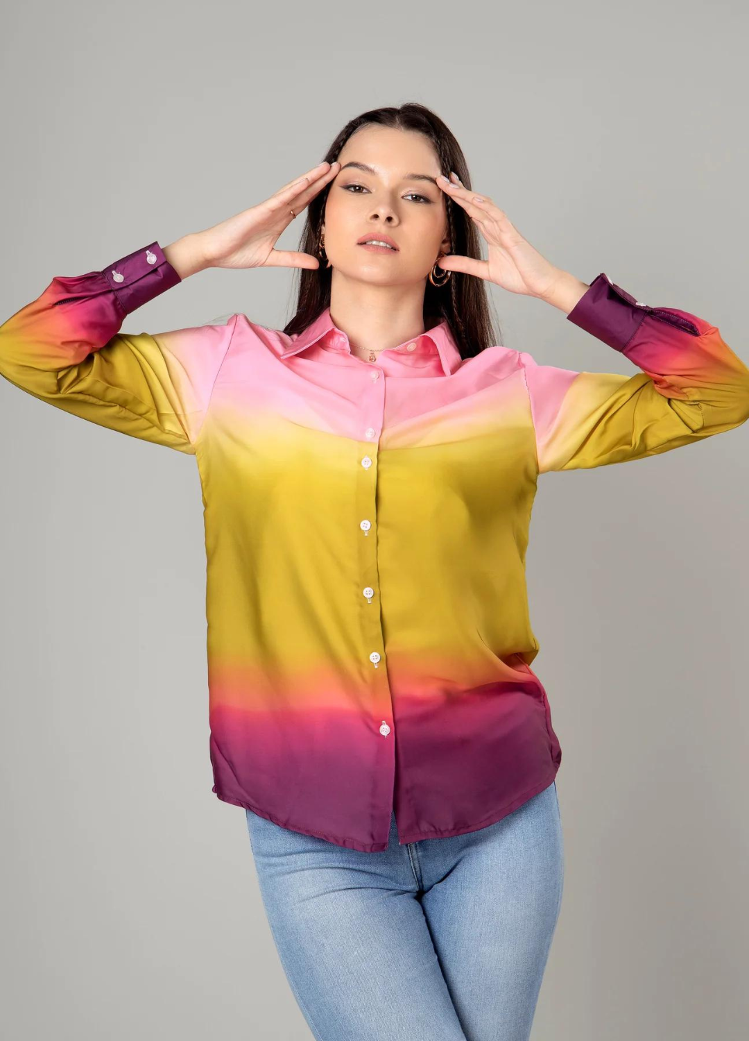 GLAMOROUS OMBRE SHIRT FOR WOMEN