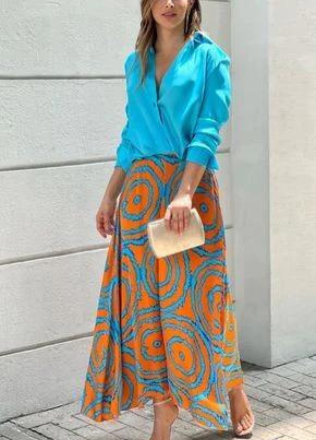 BLUE BRUNCH TOP AND SKIRT