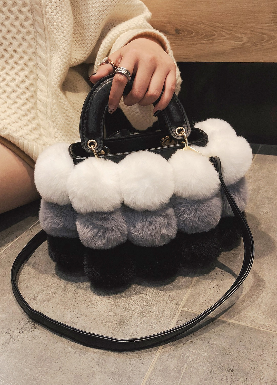 ADELE FAUX FURR BAG