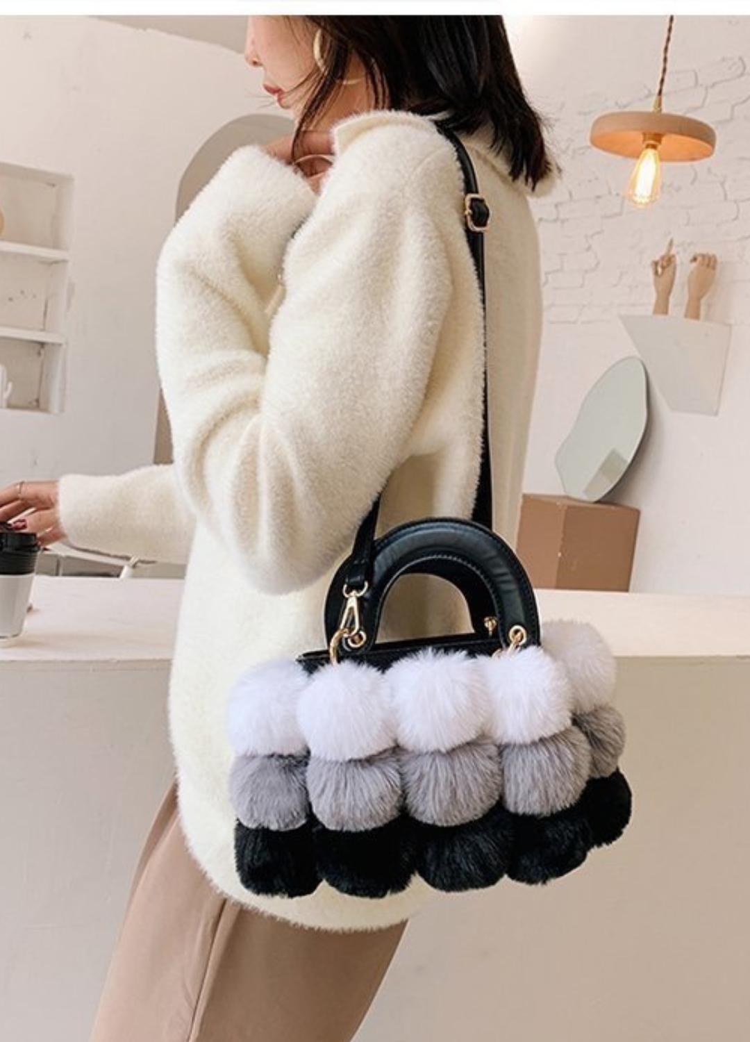 ADELE FAUX FURR BAG